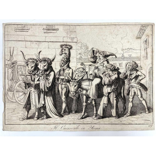 412 - BARTOLOMEO PINELLI. 'Il Carneval in Roma,' Plate 49 from 'Nuova Raccolta di cinquanta costumi pittor... 