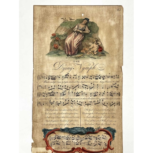 414 - Engraved Sheet Music. after ARCANGELO CORELLI (1653-1713). 'In Praise of Bacchus,' hand coloured son... 