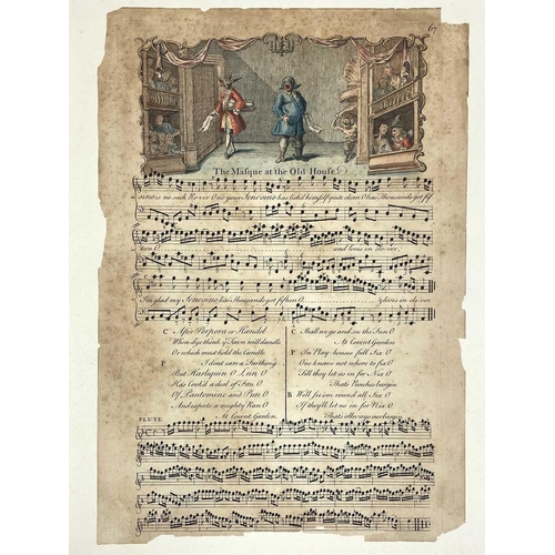 414 - Engraved Sheet Music. after ARCANGELO CORELLI (1653-1713). 'In Praise of Bacchus,' hand coloured son... 