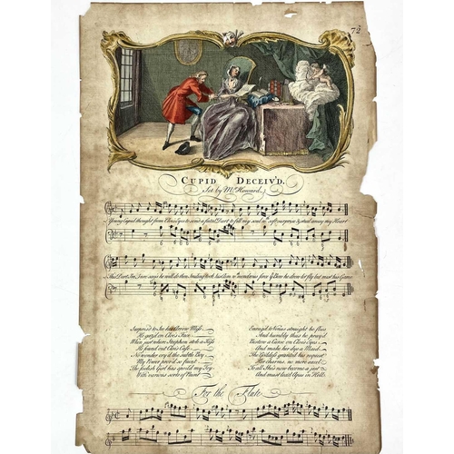 414 - Engraved Sheet Music. after ARCANGELO CORELLI (1653-1713). 'In Praise of Bacchus,' hand coloured son... 