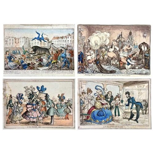 417 - Collection of satirical etchings WILLIAM HEATH. 'An Election Ball,' hand coloured satirical etching,... 