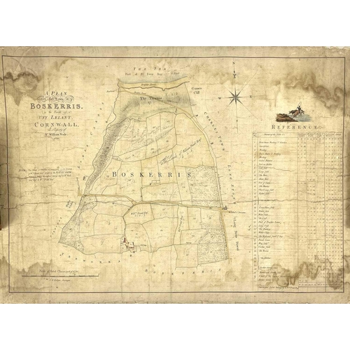 421 - 'A Plan of the Estate of Boskerris, in the Parish of Uni Lelant, Cornwall' 'The Property of Mr Willi... 