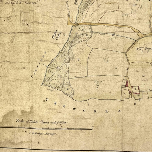 421 - 'A Plan of the Estate of Boskerris, in the Parish of Uni Lelant, Cornwall' 'The Property of Mr Willi... 