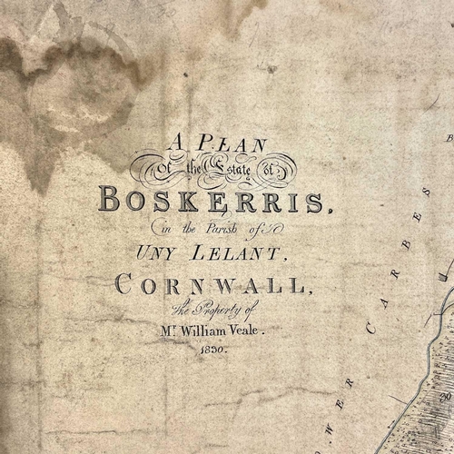 421 - 'A Plan of the Estate of Boskerris, in the Parish of Uni Lelant, Cornwall' 'The Property of Mr Willi... 