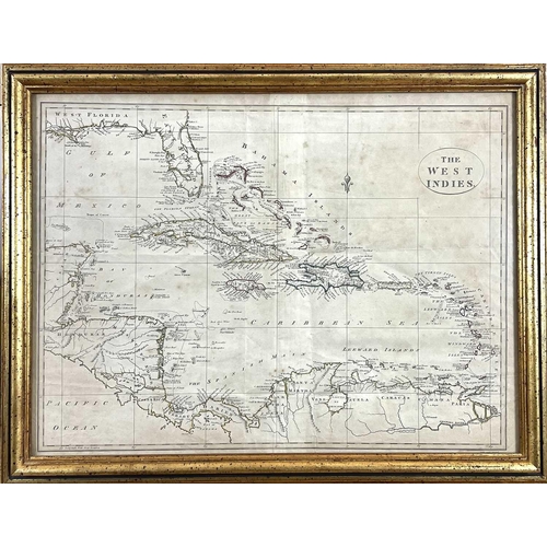 424 - SAMUEL JOHN NEELE (1752-1824). 'The West Indies. Copper engraved map, boundaries hand coloured, some... 