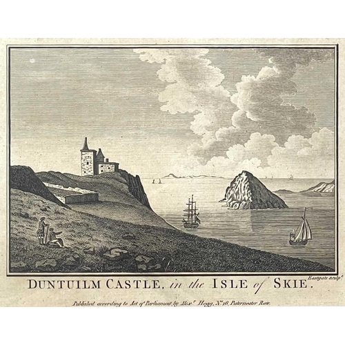 444 - HEBRIDEAN INTEREST. Six copper engravings of various castles. Dunstaffage Castle, Duntuilm Castle (2... 