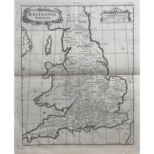 445 - ROBERT MORDEN. 'Britannia Saxonica'. Steel engraved map, circa 18th century, 42.5 x 38.5cm, vg; 'An ... 