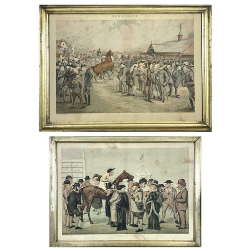 450 - Vanity Fair. 'Newmarket- Tattersalls,' 1887. Coloured engraving, toning, framed and glazed, frame 45... 