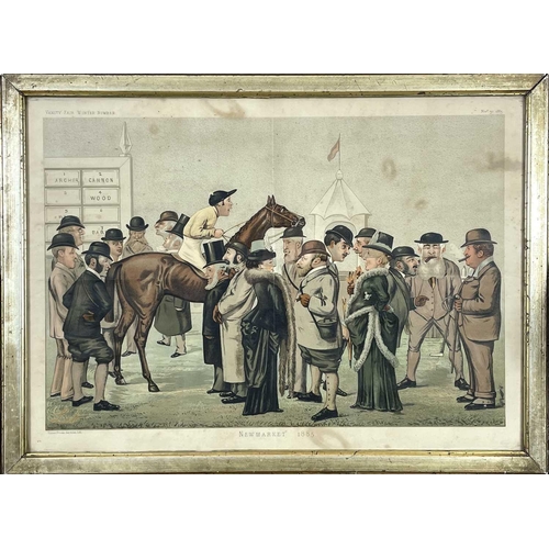 450 - Vanity Fair. 'Newmarket- Tattersalls,' 1887. Coloured engraving, toning, framed and glazed, frame 45... 