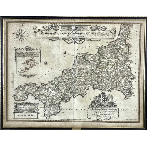 460 - THOMAS MARTYN (1695-1751). 'A New and Accurate Map of the County of Cornwall from an actual Survey,'... 