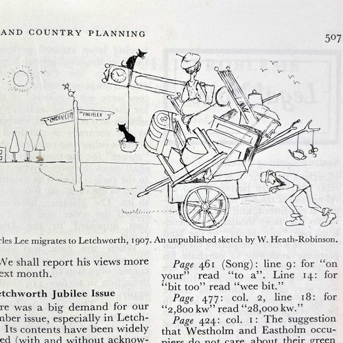 464 - An original sketch attributed to W. Heath-Robinson. 'Mr Charles Lee migrates to Letchworth,' Ink on ... 