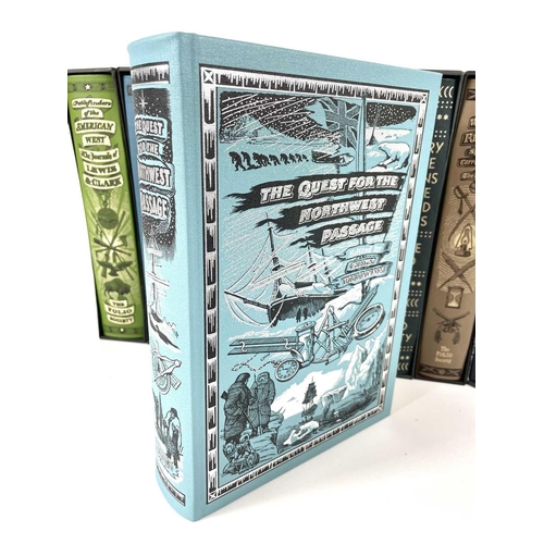 505 - The Folio Society. Nine books on the exploration of the world, including The Raj - An Eye-witness Hi... 