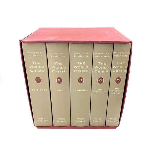 508 - The Folio Society. Winston Churchill - Marlborough His Life and Times, four book set in original sle... 