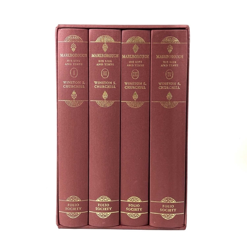 508 - The Folio Society. Winston Churchill - Marlborough His Life and Times, four book set in original sle... 