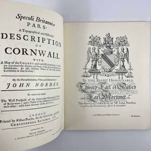 51 - JOHN NORDEN. 'John Norden's Manuscript Maps of Cornwall and its Nine Hundreds'. Facsimile, cloth boa... 