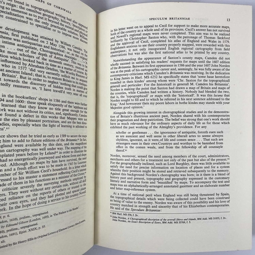 51 - JOHN NORDEN. 'John Norden's Manuscript Maps of Cornwall and its Nine Hundreds'. Facsimile, cloth boa... 