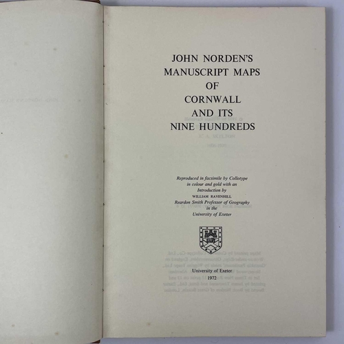 51 - JOHN NORDEN. 'John Norden's Manuscript Maps of Cornwall and its Nine Hundreds'. Facsimile, cloth boa... 