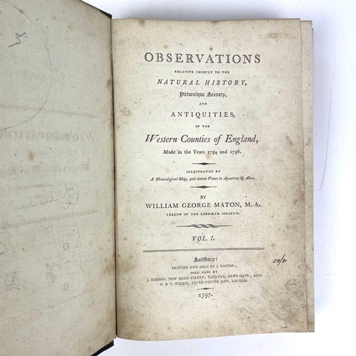 53 - WILLIAM GEORGE MATON. 'Observations....Western Counties of England,' 'Observations Relative Chiefly ... 