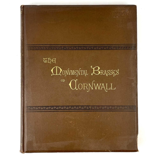 65 - EDWIN HADLOW WISE DUNKIN. 'The Monumental Brasses of Cornwall,' Original cloth, 62 plates, some spot... 