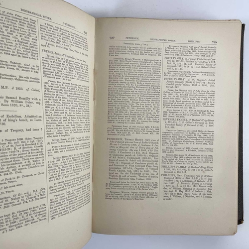 69 - GEORGE CLEMENT BOASE. 'Bibliotheca Cornubiensis,' and William Prideaux Courtney, three vols, origina... 