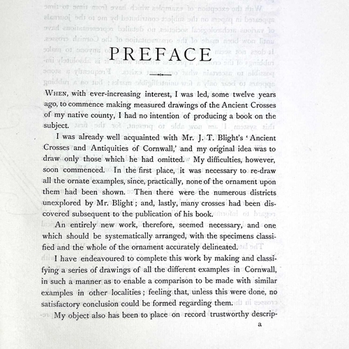 73 - ARTHUR G. LANGDON. 'Old Cornish Crosses'. Large paper edition, signed by author, 37/54, original clo... 