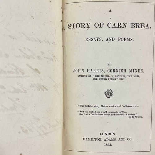 84 - Cornish poetry interest. JOHN HARRIS. 'Shakspere's Shrine, An Indian Story, Essays, and Poems,' orig... 