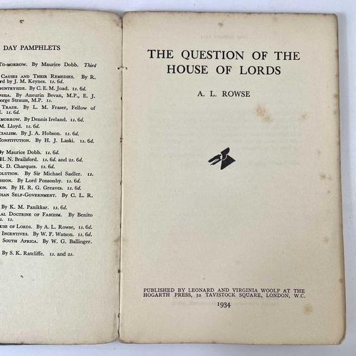 88 - A. L. Rowse. Six books and three pamphlets including 'Order of Service'. 'The Question of the House ... 