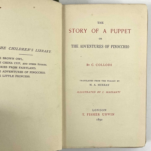 89 - C. COLLODI. ‘The Story of a Puppet or The Adventures of Pinocchio,’ The Children's Library, original... 