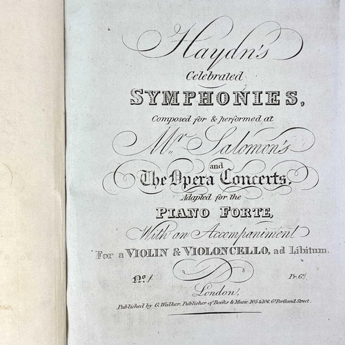 92 - 'Haydn's Celebrated Symphonies' 'Composed for & performed at Mr Soloman's and The Opera Concerts, Ad... 