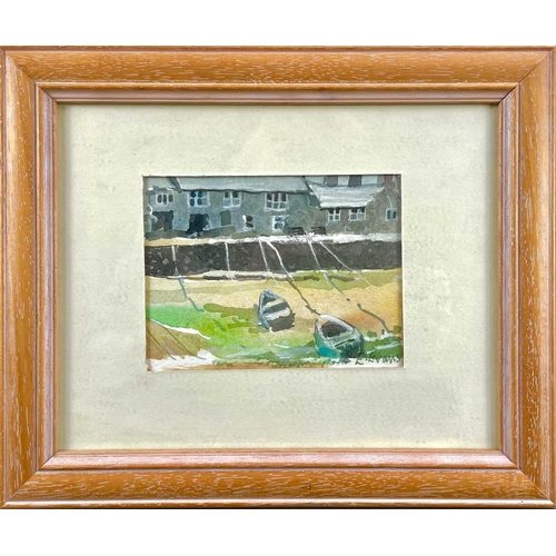 111 - Lizzie BLACK (1964) Mousehole Harbour Watercolour Signed (E. Evans) 10 x 14cm.