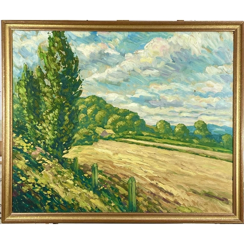 136 - Bob VIGG (1932-2001) French Meadow Oil on board Signed 73 x 89cm