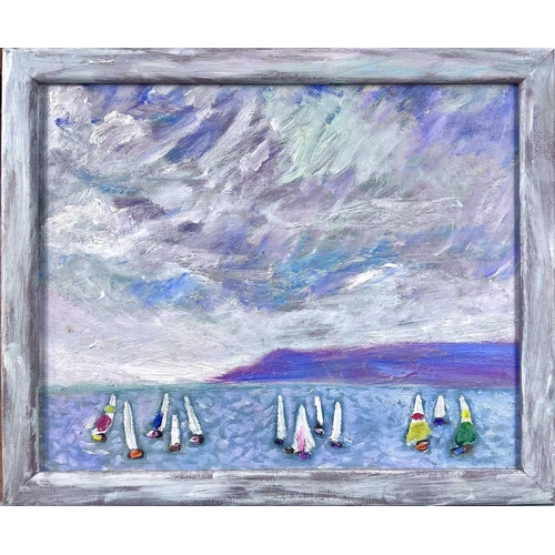 144 - Heather BRAY (XX-XXI) Sailing Ships  Oil on board, signed and dated '92 to verso, 24 x 30cm.