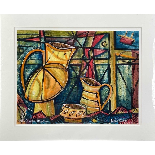 154 - William BLACK (XX) Still Life and Stained Glass Window Mixed media/paper, signed and dated '65, 40 x... 