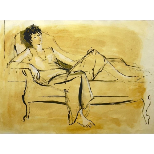 158 - Rosina ROGERS (1918-2011) Reclining Lady I Oil on paper 
51 x 69cm