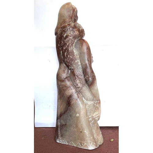 159 - Sven BERLIN (1911-1999) Pieta Alabaster Monogrammed and dated '65 H 110cm Exhibited at the Belgrave ... 