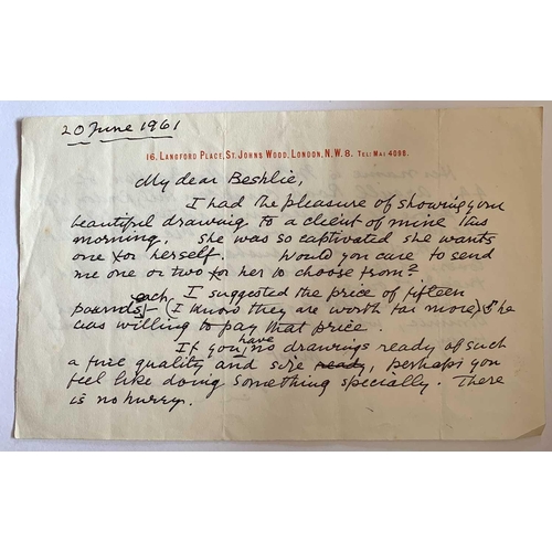 16 - Dame Laura Knight RA 1877-1970 Six handwritten letters and a short note. A charming archive of lette... 