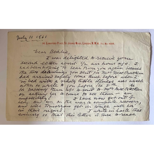 16 - Dame Laura Knight RA 1877-1970 Six handwritten letters and a short note. A charming archive of lette... 