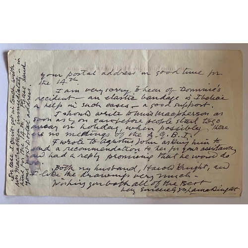 16 - Dame Laura Knight RA 1877-1970 Six handwritten letters and a short note. A charming archive of lette... 