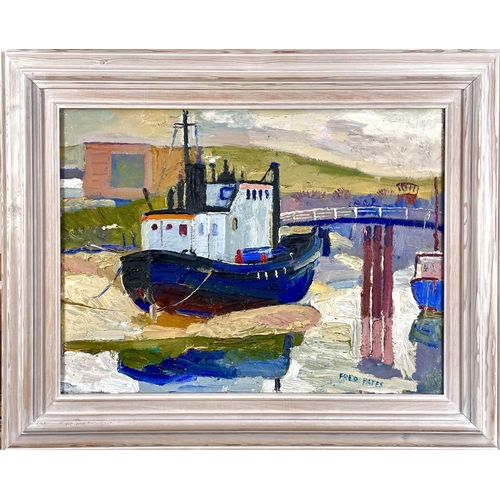 163 - Fred YATES (1922-2008) Old Boat, Newhaven Oil on canvas, signed, 44 x 60cm.This oil is in excellent ... 