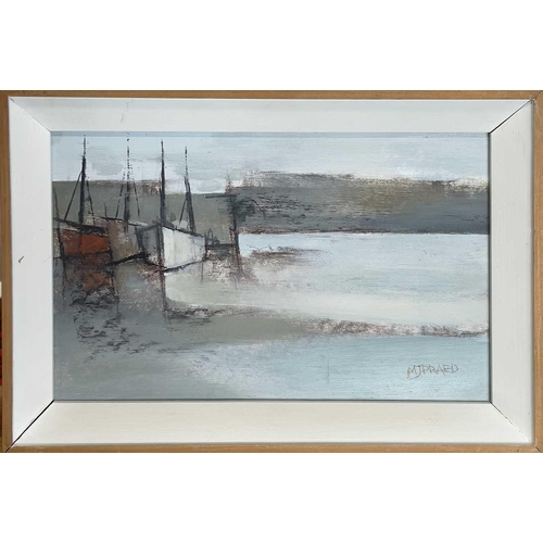 170 - Michael J. PRAED (1941) Untitled (Three Boats) Oil on board Signed 17 x 28cm