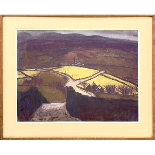 179 - Geoff OGDEN (1929) Pennine Hills Pastel, initialled, inscribed to verso, 50x65cm