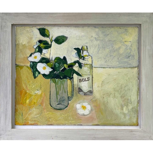 19 - Romi BEHRENS (1939-2019) Bols and Camelias Oil on board Signed and dated c1990 to verso 72 x 88cm Fr... 