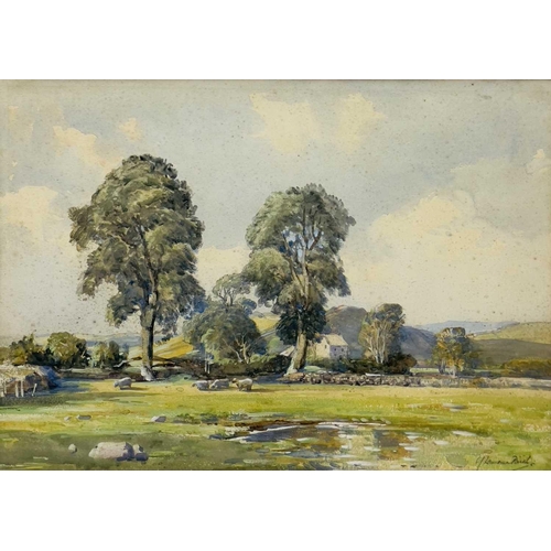 20 - Samuel John Lamorna BIRCH (1869-1955) In the Fields, Ashbourne Derbyshire Watercolour, Signed, inscr... 