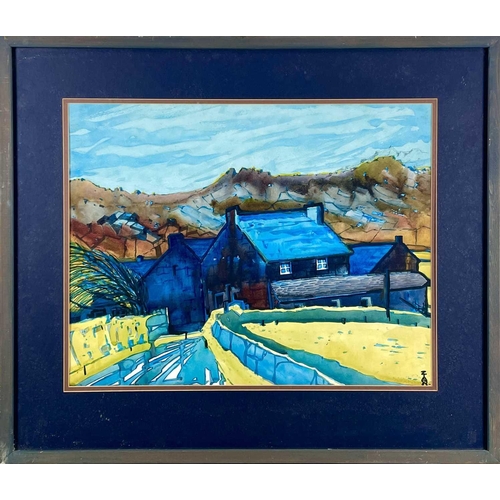 201 - Elizabeth Rosemary ZIAR (1919-2003) Blue Roofs, West Penwith Watercolour Signed 38 x 48cm