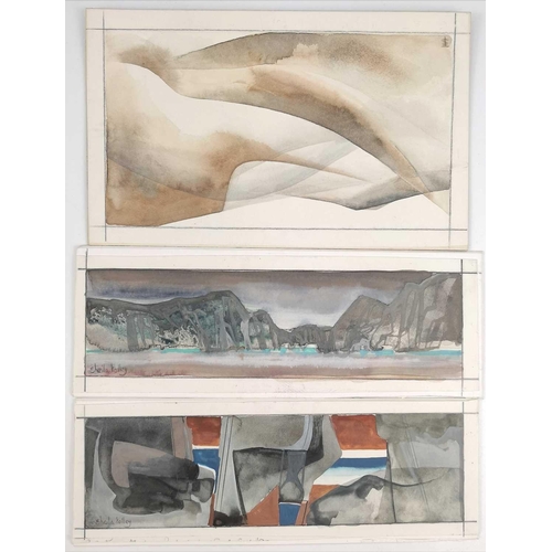 204 - Sheila TOLLEY (1939) Mine Scene, along with other works. Mixed media Signed 13 x 24cm