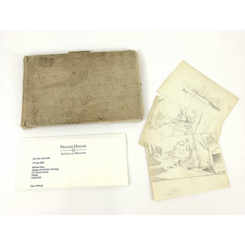 226 - Frank Bramley 1857-1915 Small hard back sketchbook, filled with approximately 36 pencil drawings, so... 