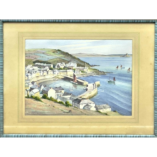 227 - James Marshall HESELDIN (1887-1969) Mousehole with The Mount Watercolour Signed 24 x 34cm Provenaunc... 