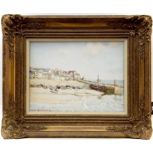 24 - Fred BOTTOMLEY (1883-1960) St Ives Harbour Oil on board, signed, 28 x 38cm.