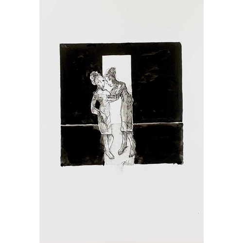 257 - John BARNICOAT (1924-2013) Two Women, circa 2001 Four works Ink and wash Each image size approximate... 