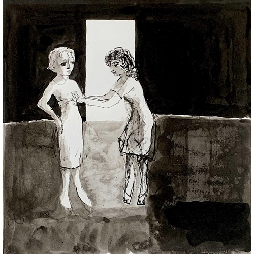 257 - John BARNICOAT (1924-2013) Two Women, circa 2001 Four works Ink and wash Each image size approximate... 